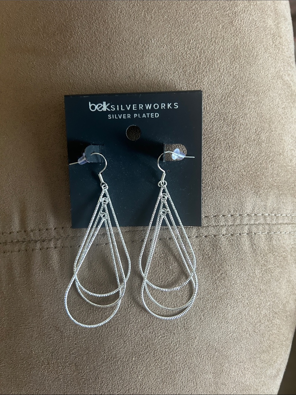 Belk Silverworks Silver Plated Multi-Loop Teardrop Dangle Earrings